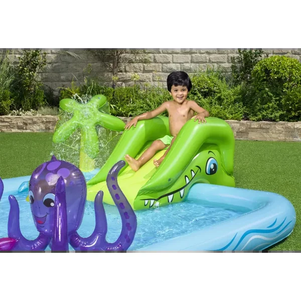 Aire de jeux pataugeoire Fantastic Aquarium 239 x 206 x 86 cm avec fontaine