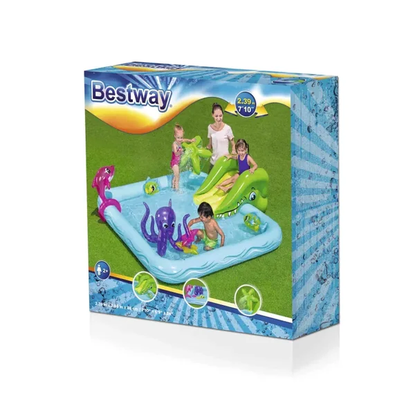Aire de jeux pataugeoire Fantastic Aquarium 239 x 206 x 86 cm avec fontaine