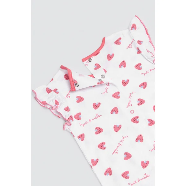 Barboteuse courte bébé Framboise