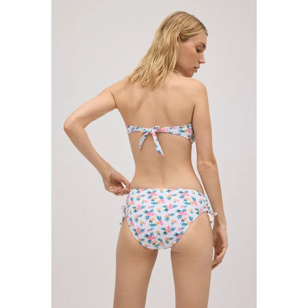 Bas de bikini amincissant midi fleuri micropiqué