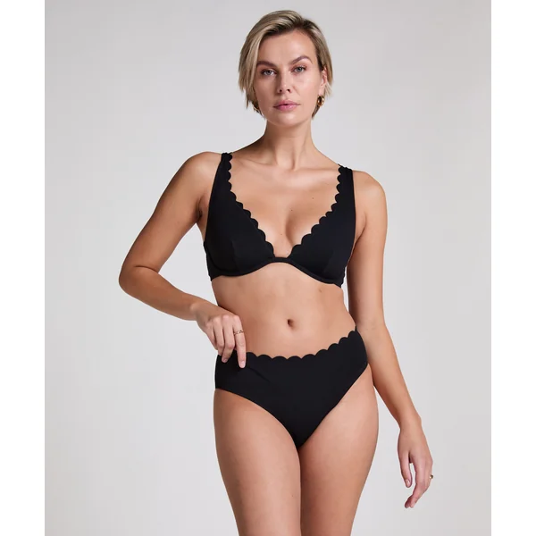 Bas de bikini festonné Rio - Noir