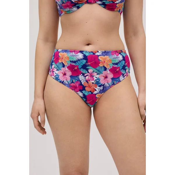 Bas de bikini galbant fleuri piqué haut