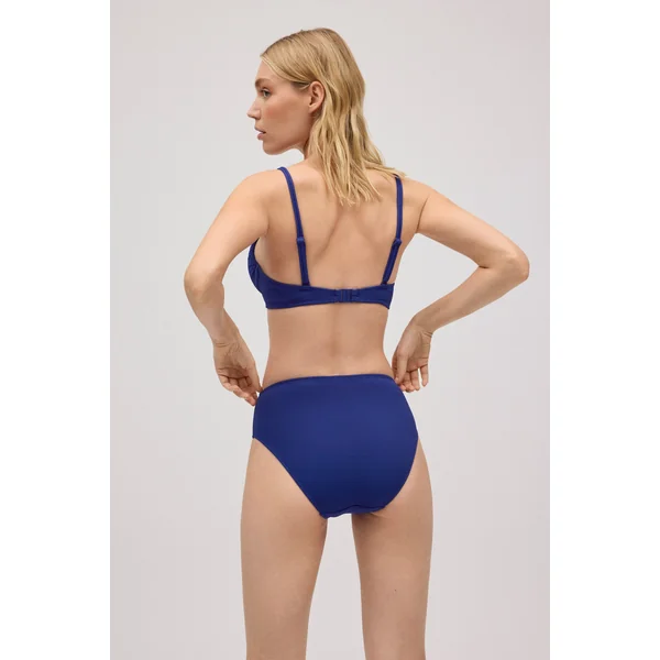 Bas de bikini galbant piqué bleu marine