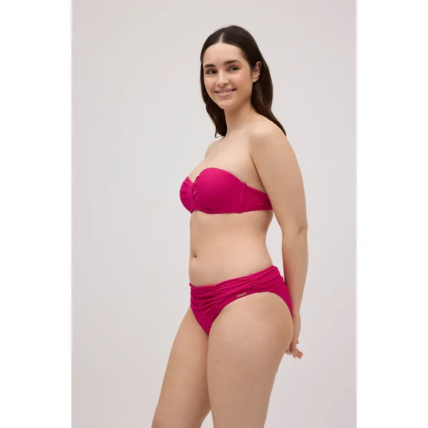 Bas de bikini galbant piqué fuchsia