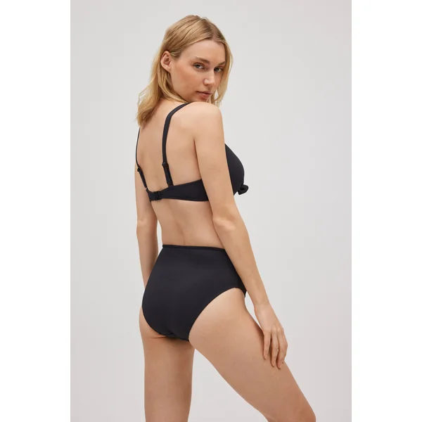 Bas de bikini galbant piqué noir