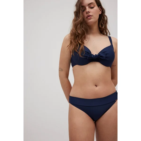 Bas de bikini midi bleu marine