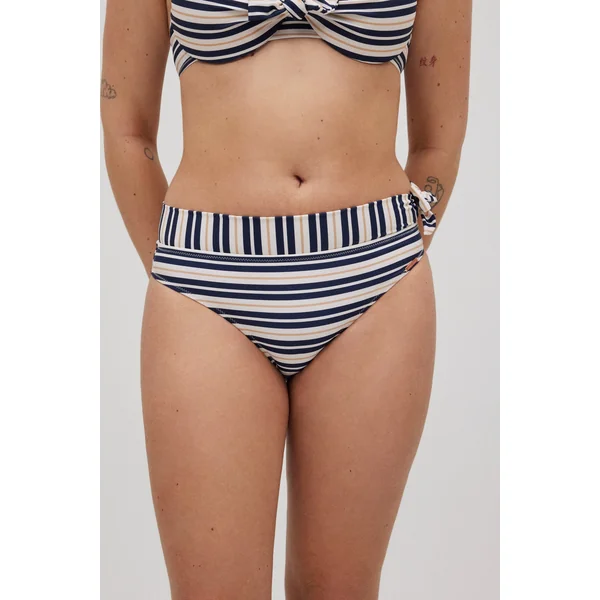 Bas de bikini midi rayé marine