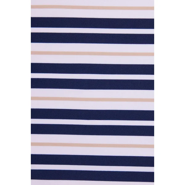 Bas de bikini midi rayé marine
