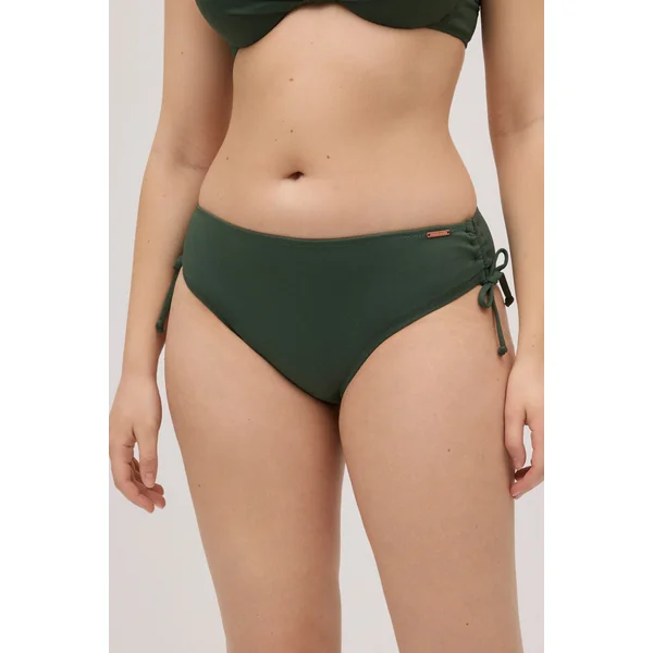 Bas de maillot de bain amincissant midi micropiqué vert foncé