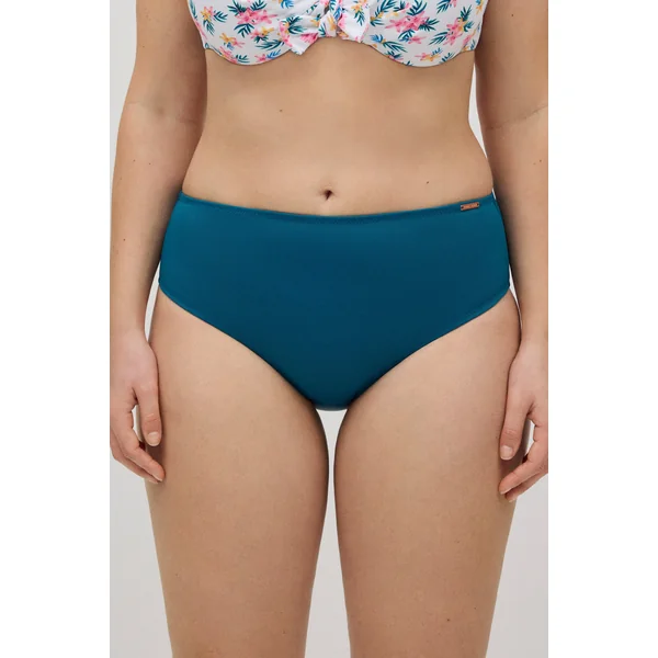Bas de maillot de bain haute réduction bleu en micropiqué