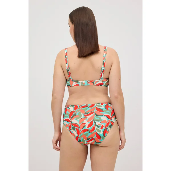 Bas de maillot de bain haute réduction en micropiqué imprimé tropical