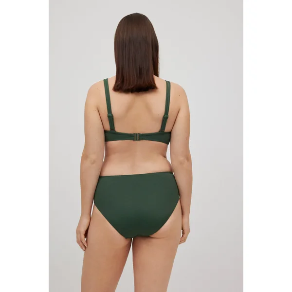 Bas de maillot de bain haute réduction en micropiqué vert foncé