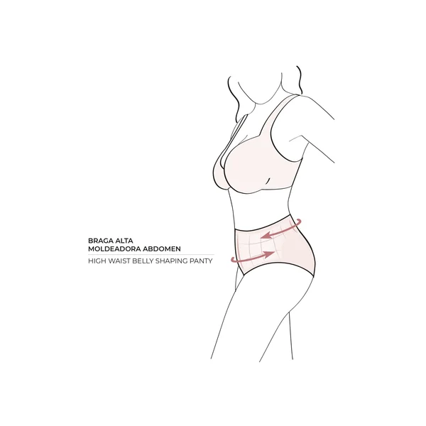 Bas de maillot de bain réducteur à motif marinière orange