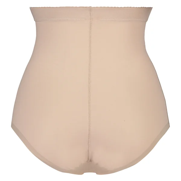 Bas taille haute avec gaine sculptante en dentelle festonnée - Level 3 - Beige