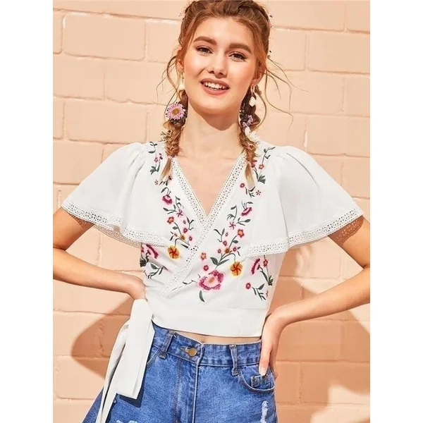 Blouse boho blanche