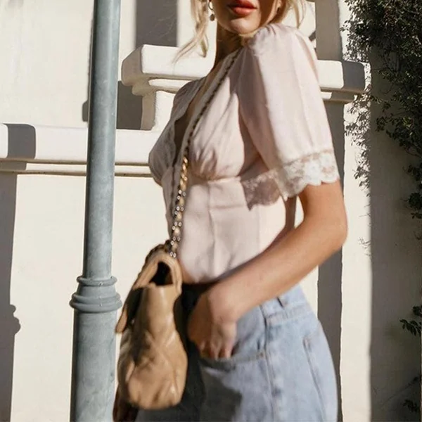 Blouse Boho Col en Dentelle
