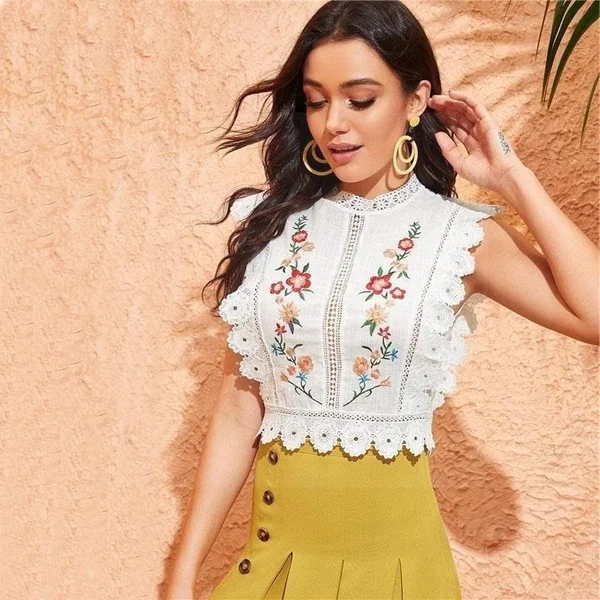 Blouse bohème en coton