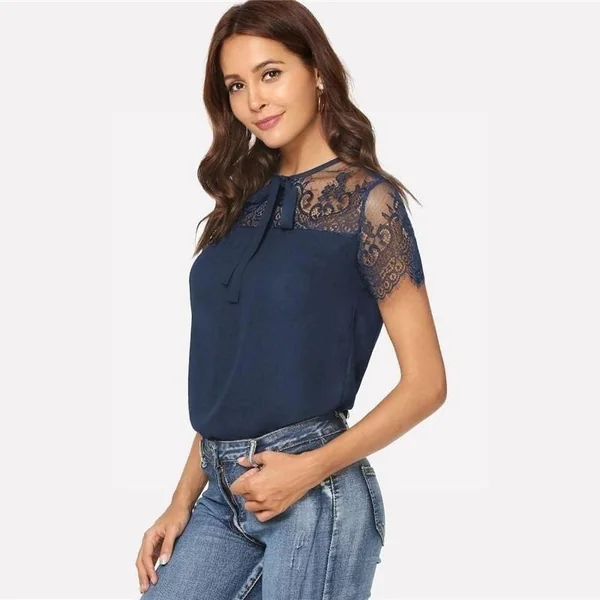 Blouse bohème marine