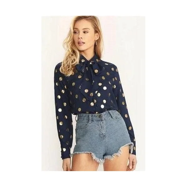 Blouse brodée bleue