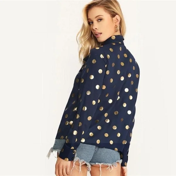 Blouse brodée bleue