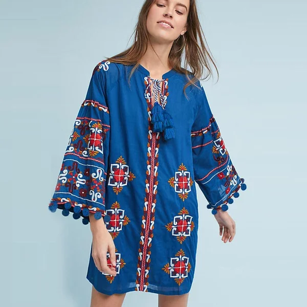 Blouse Rétro Vintage Brodée