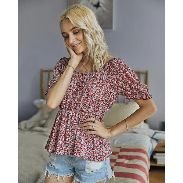 Blouse Tunique Boho Fleurie
