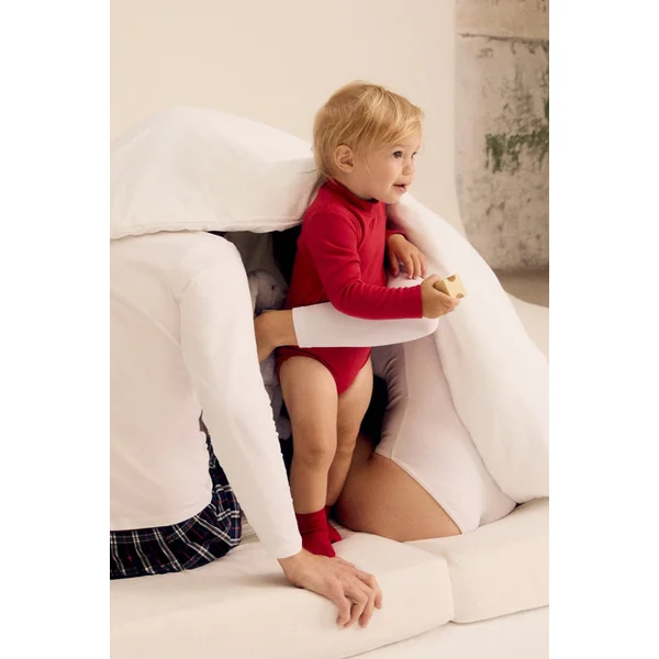 Body bébé col roulé basique rouge