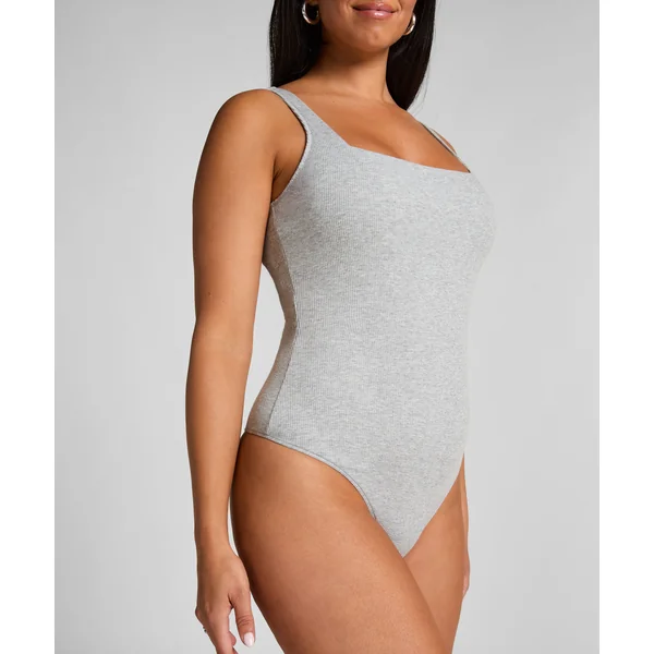 Body en coton côtelé - Gris