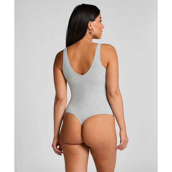 Body en coton côtelé - Gris