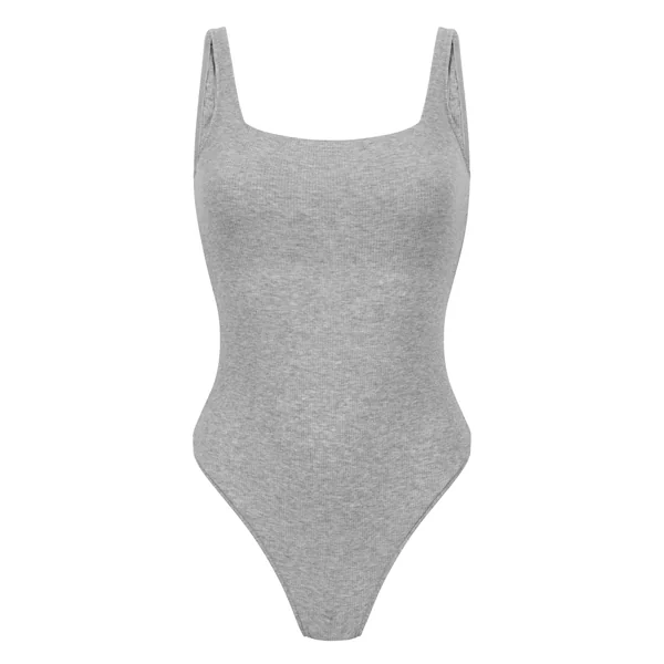 Body en coton côtelé - Gris