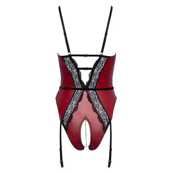 Body jarretelles rouge