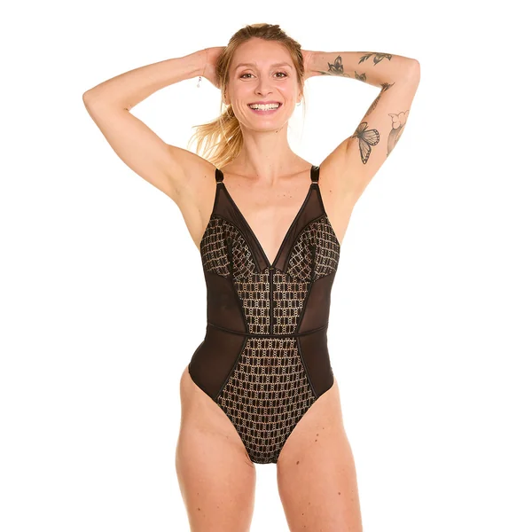 Body tanga noir Merveilleux