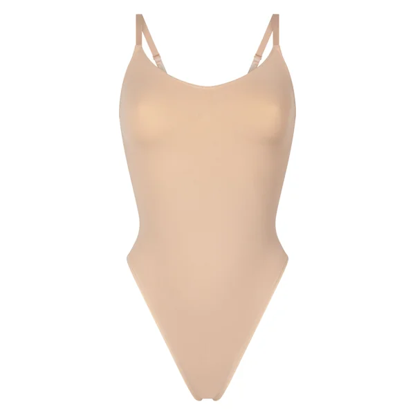 Body à jambe haute sans couture mise en forme - Beige