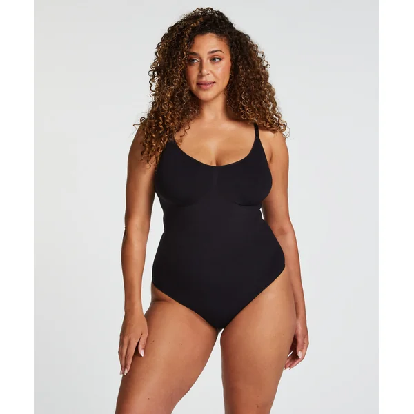 Body à jambe haute sans couture mise en forme - Noir