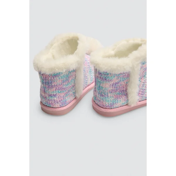 Bottines pour enfants avec détails en fourrure et pompons