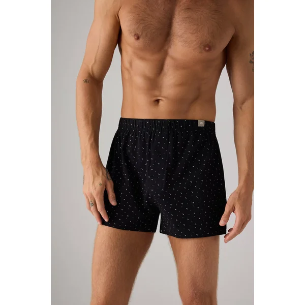 Boxer en maille imprimé noir avec ouverture