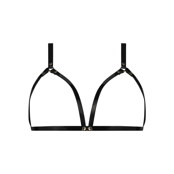 Brassière en faux cuir - Noir