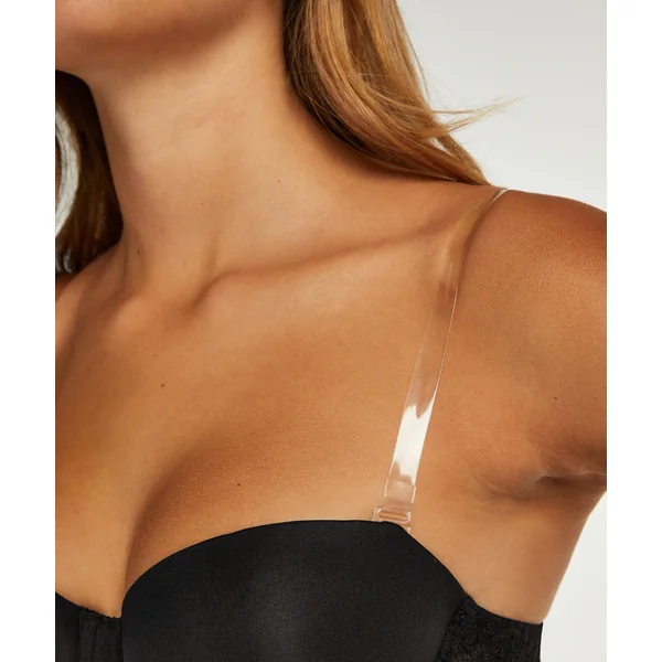 Bretelles de soutien-gorge transparentes bonnet D+ - Blanc