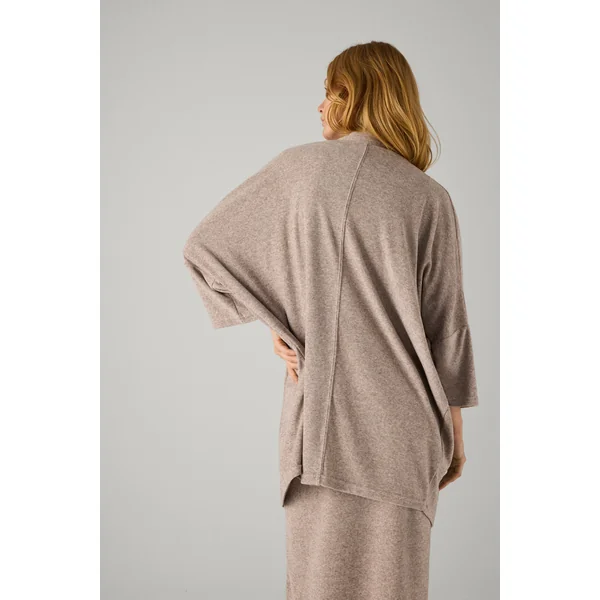 Cardigan imprimé uni marron