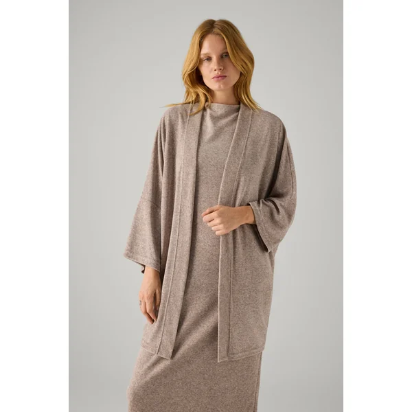 Cardigan imprimé uni marron