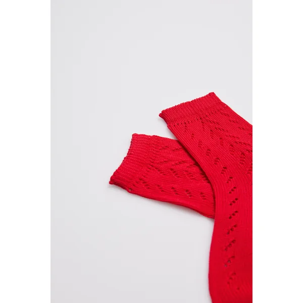 Chaussettes ajourées enfant rouges