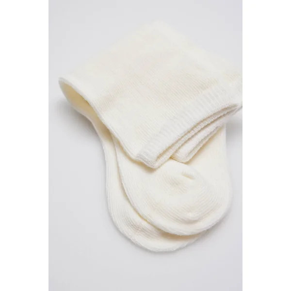 Chaussettes bébé longues basiques ivoire