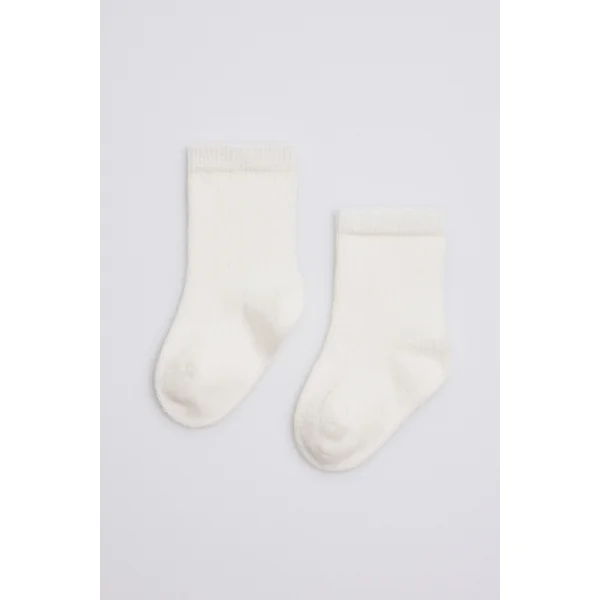 Chaussettes classiques en coton ivoire