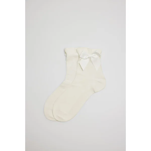 Chaussettes de cérémonie du noeud pour enfants en ivoire