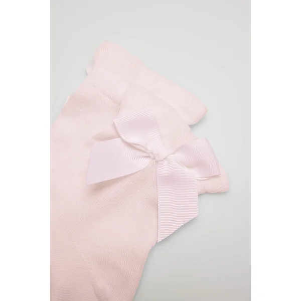 Chaussettes de cérémonie du nœud pour enfants en rose