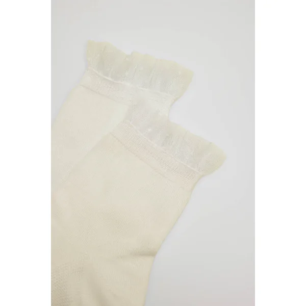 Chaussettes de cérémonie manchette enfant détails ivoire
