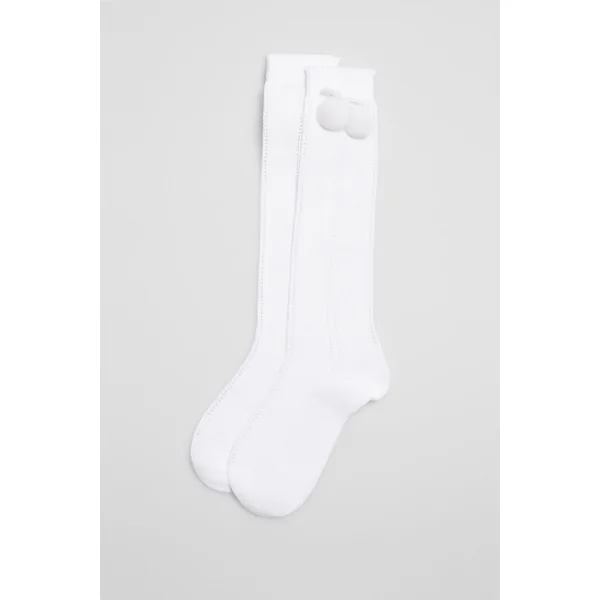 Chaussettes longues ajourées enfant blanches