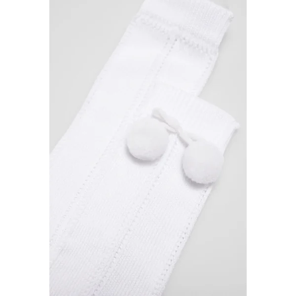 Chaussettes longues ajourées enfant blanches