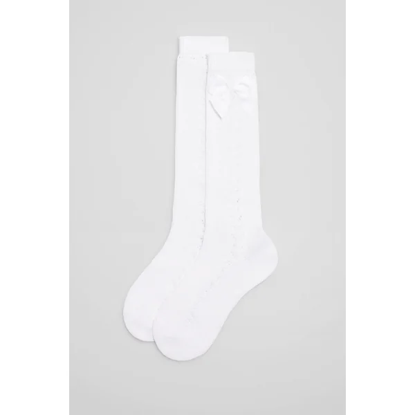 Chaussettes longues ajourées enfant blanches