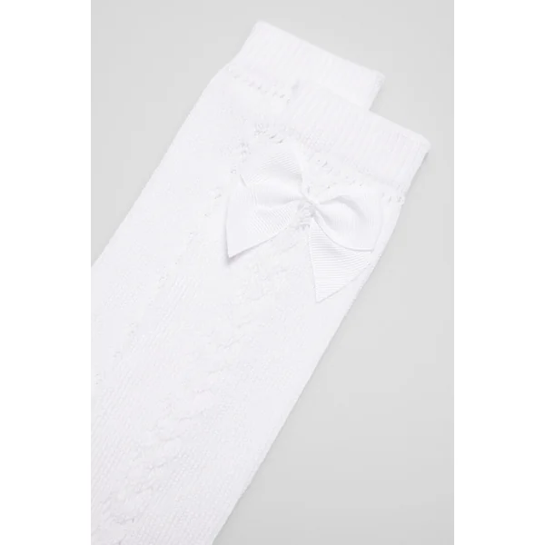 Chaussettes longues ajourées enfant blanches